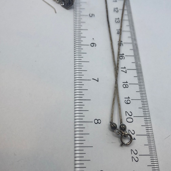 Silver set: earrings and necklace with blue Opal - Picture 9 of 9